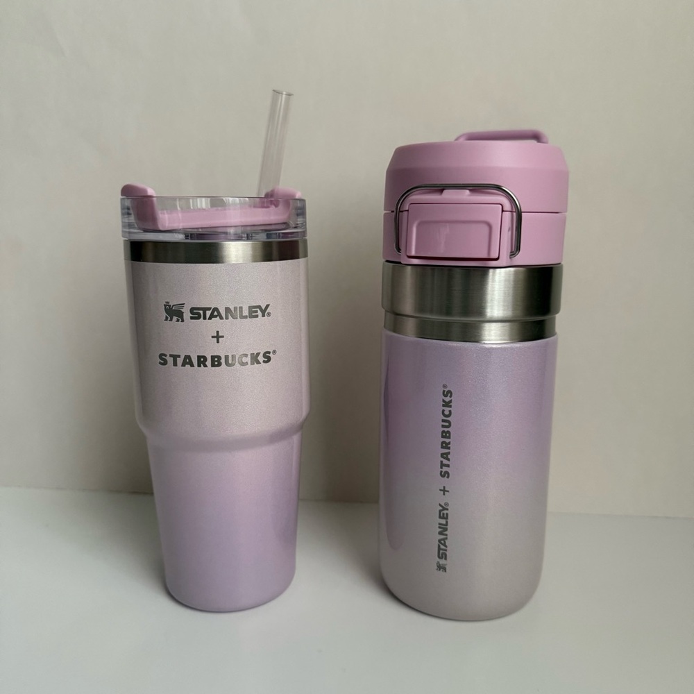 NWT Starbucks x Stanley Japan Pink Gradient Tumbler and Stainless Steel Bottle